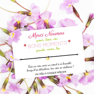 Cadeau Nounou - Bracelet et Carte Merci pour ces bons moments